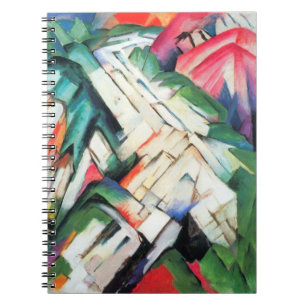 Caderno Espiral Montanhas (Paisagem) por Franz Marc, Arte Antiga