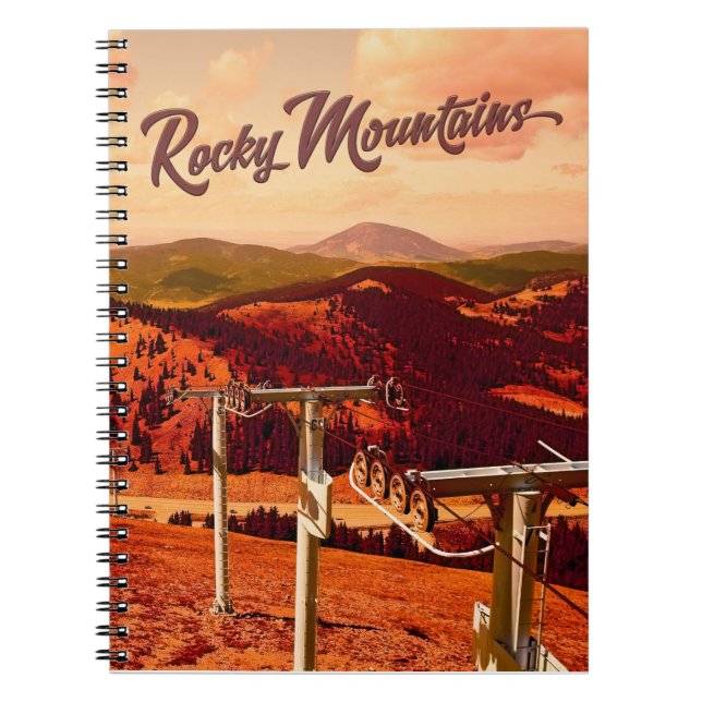 Caderno Espiral Montanhas Rocky - Arte Poster de viagens (Frente)