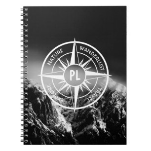 Caderno Espiral Montes dramáticos do emblema da estrela da Compas