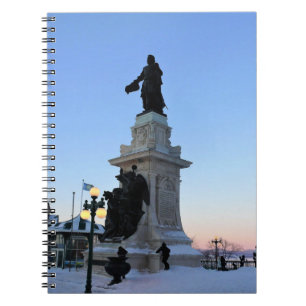 Caderno Espiral Monumento a Samuel De Champlain, Quebec, Canadá
