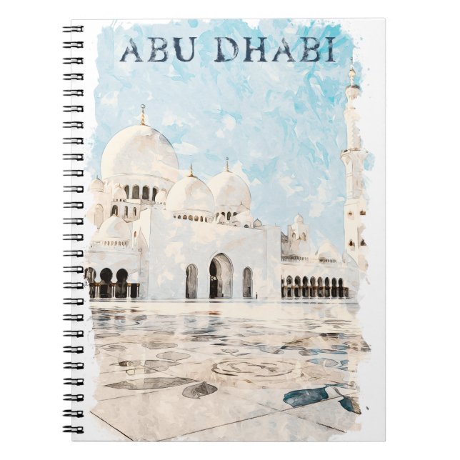 Caderno Espiral Monumento Colorido Abu Dhabi UAE (Frente)