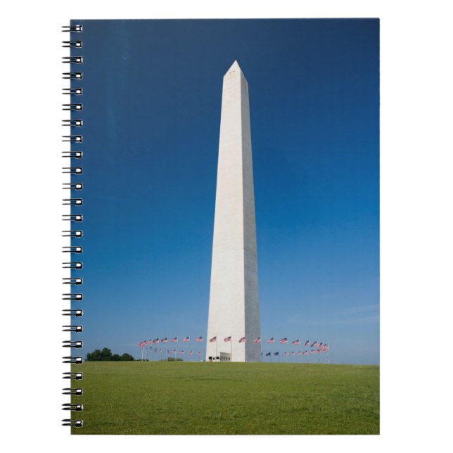 Caderno Espiral Monumentos | Monumento a Washington com Bandeiras (Frente)