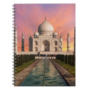 Caderno Espiral Monumentos Visão Colorida do Taj Mahal