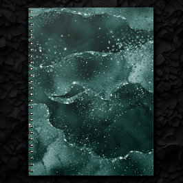 Caderno Espiral Moody Agate | Teto Verde Malachite Rich Jewel Tone