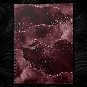 Caderno Espiral Moody Agate   Vinho Bordéus Sangria Merlot Maroon