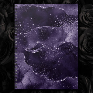 Caderno Espiral Moody Midnight Agate   Gama Roxa Profunda de Indig