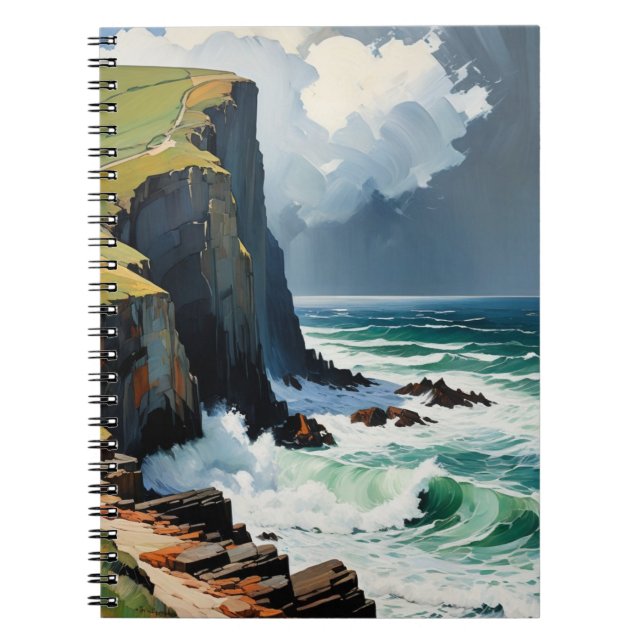 Caderno Espiral Moody Waves | Diário para notebook (Frente)