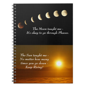 Caderno Espiral Moon Fases Inspiração Sunrise
