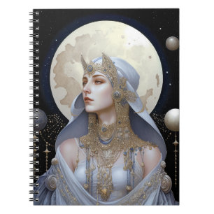 Caderno Espiral Moon Goddese Queen Fantasy Art