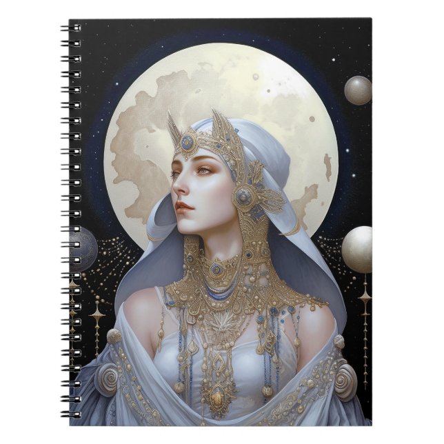 Caderno Espiral Moon Goddese Queen Fantasy Art (Frente)