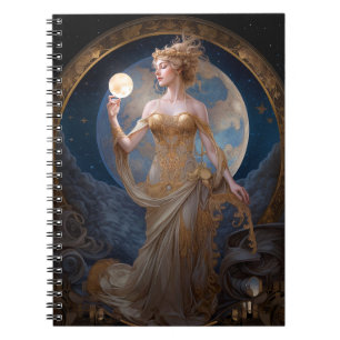 Caderno Espiral Moon Goddese Queen Fantasy Art