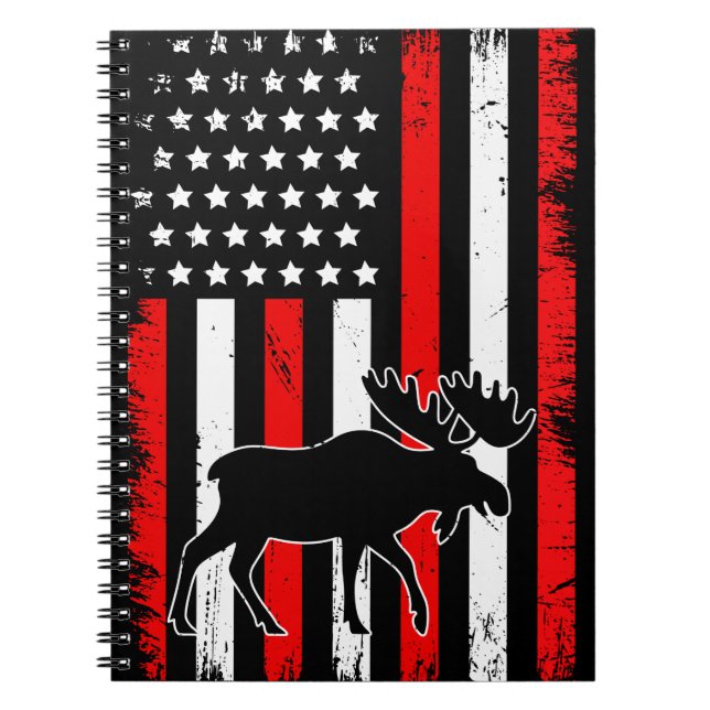 Caderno Espiral Moose American Flag (Frente)