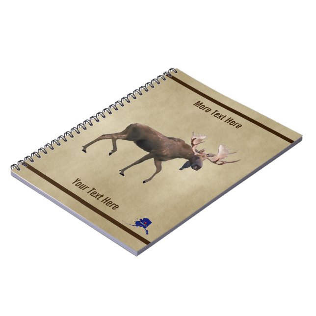 Caderno Espiral Moose Bull Em Papel Antigo (Left Side)