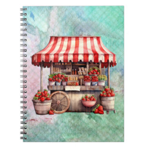 Caderno Espiral Morango Carrinho