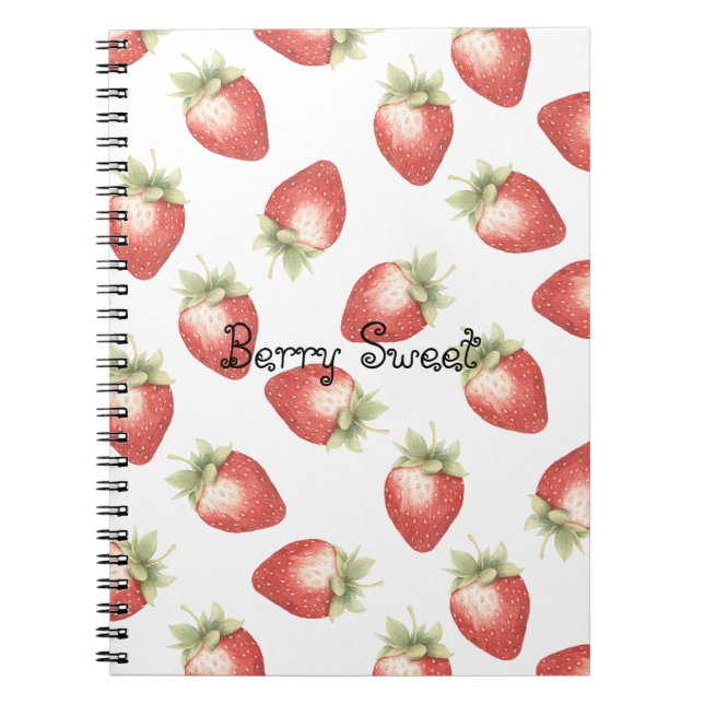Caderno Espiral Morangos Frutas Vermelhas (Frente)