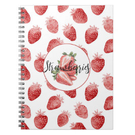 Caderno Espiral Morangos Vermelhos Fruta