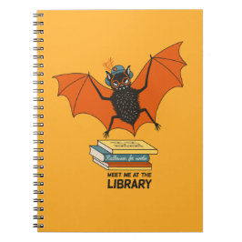 Caderno Espiral Morcego Leitor | Bibliotecário Caprichoso com Livr