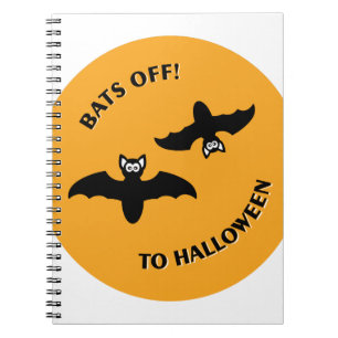 Caderno Espiral Morcegos de Halloween Laranja