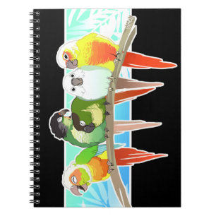 Caderno Espiral Mordente verde Conures