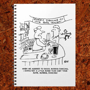 Caderno Espiral Morris Dançando em Pub. Tradicional Dança Morris
