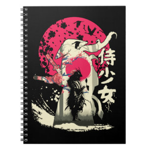 Caderno Espiral Morto Japonês Guerreiro Samurai Japão Espadarte
