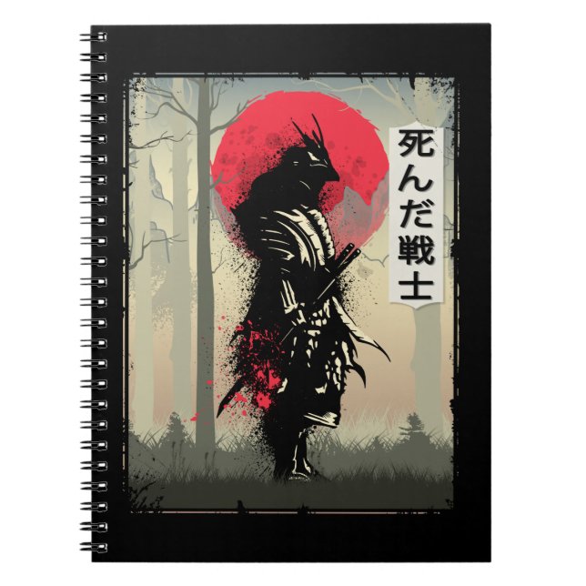Caderno Espiral Morto Japonês Guerreiro Samurai Japão Espadarte (Frente)