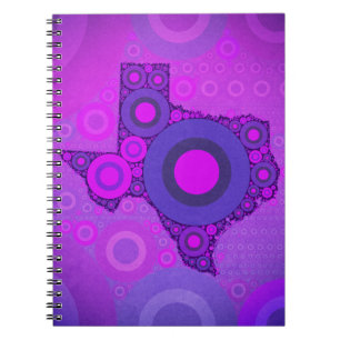 Caderno Espiral Mosaico azul-rosa do Texas