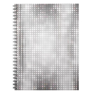 Caderno Espiral Mosaico Brilhante: Abstrato brilhante de Cinza.