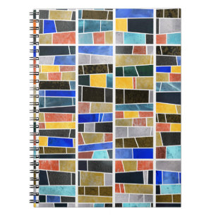 Caderno Espiral Mosaico de vidro abstrato: textura de alta resoluç