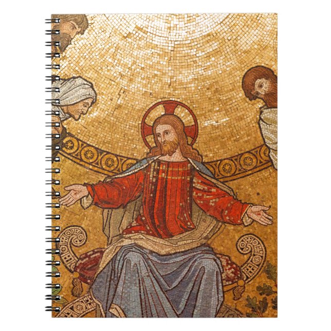 Caderno Espiral mosaico do cristo jesus (Frente)