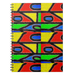 Caderno Espiral Mosaico feito à mão, Pintura de tartarugas de Barc
