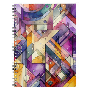 Caderno Espiral Mosaico Geométrico Rich, Coloração de Vidro Obtida