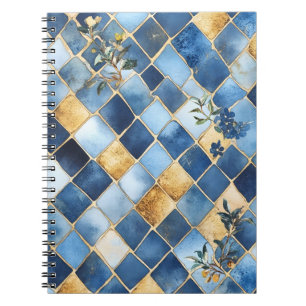Caderno Espiral Mosaico reminiscente dos estilos tradicionais marr
