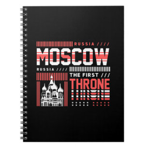 Caderno Espiral Moscou Rússia Tipografia de Pontos Turísticos Viag