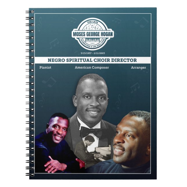 Caderno Espiral Moses Hogan, diretor espiritual negro do Coro (Frente)