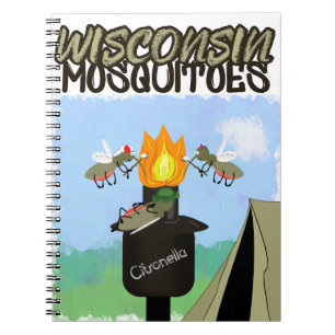 Caderno Espiral Mosquitos de Wisconsin Cartoon - Acampamento por T