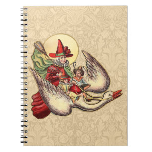Caderno Espiral Mother Goose Child Antique Illustration