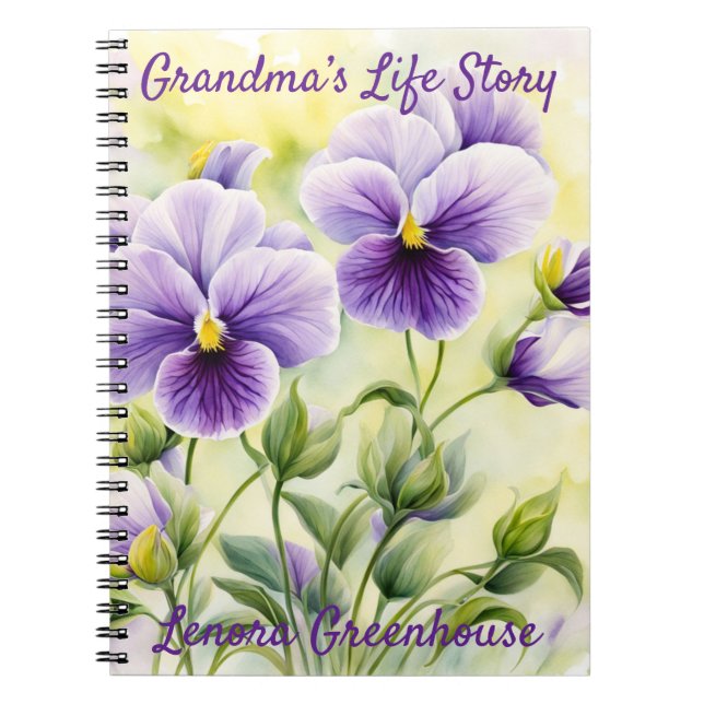 Caderno Espiral Mother’s Day Life Story, Woodland Violets, Violets (Frente)
