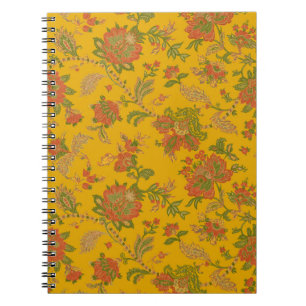 Caderno Espiral motif de arte mural e borda o dedo digital têxtil