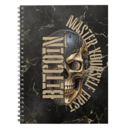 Caderno Espiral Motivação BTC | Caveira | Mármore Dourado