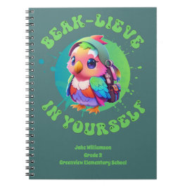 Caderno Espiral Motivação Chibi Kawaii — Ano Escolar de Nome de Pa