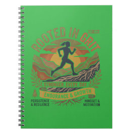 Caderno Espiral Motivação para Corrida de Trilha Gráfico Retro.
