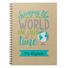 Caderno Espiral Motivational cita o Kraft Notebook para Professore