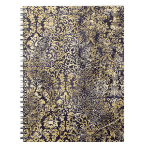 Caderno Espiral Motivos arabescos barrocos e damascos rasgados