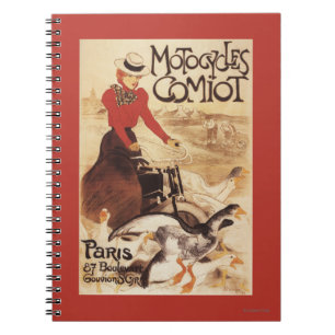 Caderno Espiral Motocicleta Comiot Poster de Promo Ganso