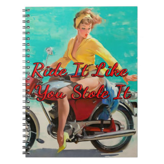 Caderno Espiral Motocicleta de 1950 por Gil Elvgren
