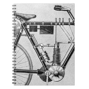 Caderno Espiral Motocicleta de Petrolette Omega, 1895