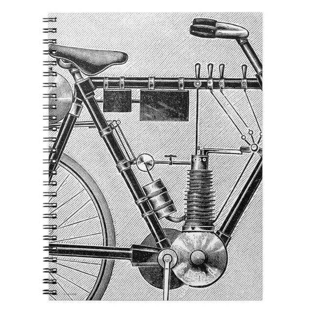 Caderno Espiral Motocicleta de Petrolette Omega, 1895 (Frente)