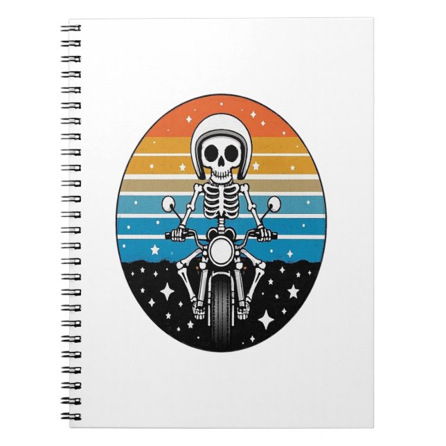 Caderno Espiral Motocicleta de pilotagem (Frente)