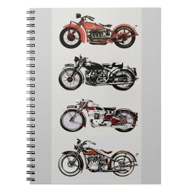 CADERNO ESPIRAL MOTOCICLOS DE VINTAGEM (Frente)
